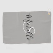 Eenvoudig modern monogram gepersonaliseerd golfhanddoek (Horizontaal)