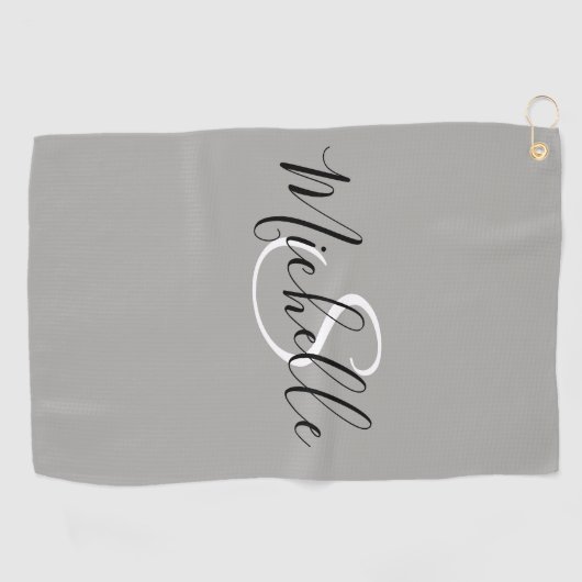 Eenvoudig modern monogram gepersonaliseerd golfhanddoek (Horizontaal)