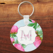 Eenvoudig modern monogram gepersonaliseerd sleutelhanger (Voorkant)