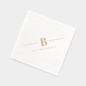 Eenvoudig Modern Monogram Gepersonaliseerde bruilo Folie Servetten (Links)
