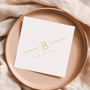 Eenvoudig Modern Monogram Gepersonaliseerde bruilo Folie Servetten