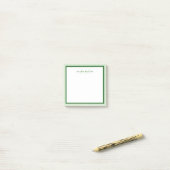 Eenvoudig Modern Monogram Groen Tweekleurige Rand Post-it® Notes (Op bureau)