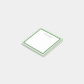 Eenvoudig Modern Monogram Groen Tweekleurige Rand Post-it® Notes (Schuin)