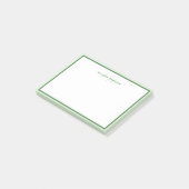 Eenvoudig modern monogram groene tweetonige rand post-it® notes (Schuin)