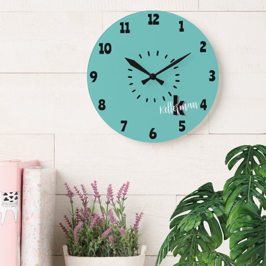 Eenvoudig modern Monogram Grote Klok