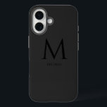 Eenvoudig Modern Monogram Hoesje-Mate iPhone Case<br><div class="desc">Deze iPhone 16 hoesje combineert eenvoud en moderne esthetiek voor een strakke, verfijnde look. Het ontwerp is gemaakt voor degenen die ingetogen elegantie waarderen en beschikt over een minimalistisch monogram in een schoon, eigentijds lettertype, waarbij de voornaam netjes onder het monogram wordt weergegeven. De lay-out zorgt voor een stijlvolle persoonlijke...</div>
