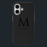 Eenvoudig Modern Monogram Hoesje-Mate iPhone Case<br><div class="desc">Deze iPhone 16 hoesje combineert eenvoud en moderne esthetiek voor een strakke, verfijnde look. Het ontwerp is gemaakt voor degenen die ingetogen elegantie waarderen en beschikt over een minimalistisch monogram in een schoon, eigentijds lettertype, waarbij de voornaam netjes onder het monogram wordt weergegeven. De lay-out zorgt voor een stijlvolle persoonlijke...</div>