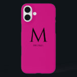 Eenvoudig Modern Monogram Hoesje-Mate iPhone Case<br><div class="desc">Deze iPhone 16 hoesje combineert eenvoud en moderne esthetiek voor een strakke, verfijnde look. Het ontwerp is gemaakt voor degenen die ingetogen elegantie waarderen en beschikt over een minimalistisch monogram in een schoon, eigentijds lettertype, waarbij de voornaam netjes onder het monogram wordt weergegeven. De lay-out zorgt voor een stijlvolle persoonlijke...</div>