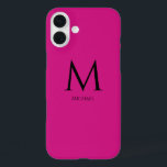 Eenvoudig Modern Monogram Hoesje-Mate iPhone Case<br><div class="desc">Deze iPhone 16 hoesje combineert eenvoud en moderne esthetiek voor een strakke, verfijnde look. Het ontwerp is gemaakt voor degenen die ingetogen elegantie waarderen en beschikt over een minimalistisch monogram in een schoon, eigentijds lettertype, waarbij de voornaam netjes onder het monogram wordt weergegeven. De lay-out zorgt voor een stijlvolle persoonlijke...</div>