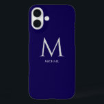 Eenvoudig Modern Monogram Hoesje-Mate iPhone Case<br><div class="desc">Deze iPhone 16 hoesje combineert eenvoud en moderne esthetiek voor een strakke, verfijnde look. Het ontwerp is gemaakt voor degenen die ingetogen elegantie waarderen en beschikt over een minimalistisch monogram in een schoon, eigentijds lettertype, waarbij de voornaam netjes onder het monogram wordt weergegeven. De lay-out zorgt voor een stijlvolle persoonlijke...</div>