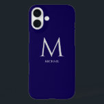 Eenvoudig Modern Monogram Hoesje-Mate iPhone Case<br><div class="desc">Deze iPhone 16 hoesje combineert eenvoud en moderne esthetiek voor een strakke, verfijnde look. Het ontwerp is gemaakt voor degenen die ingetogen elegantie waarderen en beschikt over een minimalistisch monogram in een schoon, eigentijds lettertype, waarbij de voornaam netjes onder het monogram wordt weergegeven. De lay-out zorgt voor een stijlvolle persoonlijke...</div>