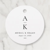 Eenvoudig modern monogram huwelijk bedankjes labels (Voorkant)