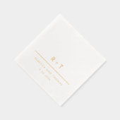 Eenvoudig modern monogram huwelijk folie servetten (Rechts)