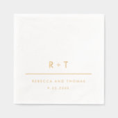 Eenvoudig modern monogram huwelijk folie servetten (Voorkant)