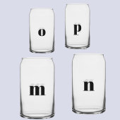 Eenvoudig modern Monogram Initiaal, aangepast Blikvorm Glas