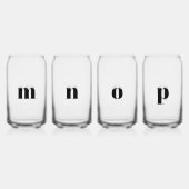 Eenvoudig modern Monogram Initiaal, aangepast Blikvorm Glas (Achterkant)