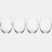 Eenvoudig modern Monogram Initiaal, aangepast Wijnglas Zonder Voet (Links)