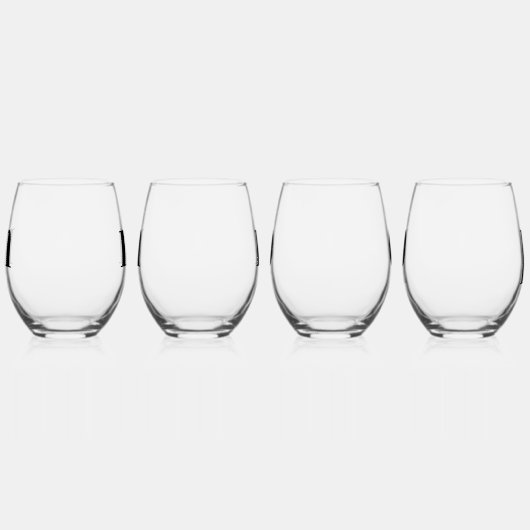 Eenvoudig modern Monogram Initiaal, aangepast Wijnglas Zonder Voet (Links)