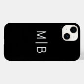 Eenvoudig Modern Monogram Initiaal Gepersonaliseer Case-Mate iPhone Case (Achterkant (horizontaal))