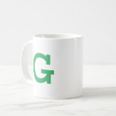 Eenvoudig Modern Monogram Initiaal Letter in Groen Koffiemok (Voorkant links)