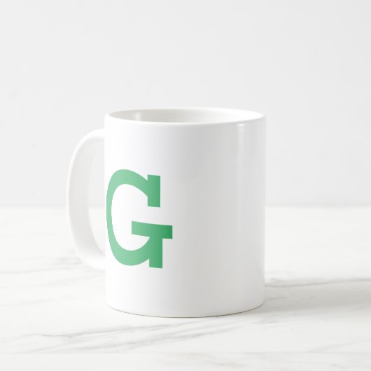 Eenvoudig Modern Monogram Initiaal Letter in Groen Koffiemok (Voorkant links)