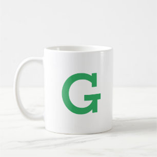 Eenvoudig Modern Monogram Initiaal Letter in Groen Koffiemok