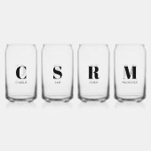 Eenvoudig Modern Monogram Initiaal Naam Gepersonal Blikvorm Glas (Achterkant)