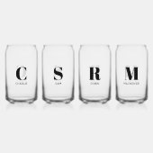 Eenvoudig Modern Monogram Initiaal Naam Gepersonal Blikvorm Glas (Voorkant)