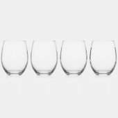 Eenvoudig Modern Monogram Initiaal Naam Gepersonal Wijnglas Zonder Voet (Links)