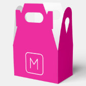 Eenvoudig & Modern Monogram Initiaal | Roze & Wit Bedankdoosjes (Geopend)