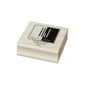 Eenvoudig Modern Monogram Initialen Retouradres Rubberstempel (Stempel)