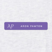 Eenvoudig Modern Monogram Kinder Naam Kleding Labels (Design 2)