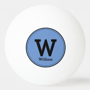 Eenvoudig modern monogram, Klassiek blauw Pingpongbal