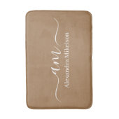 Eenvoudig Modern Monogram lichte bruine Minimalist Badmat (Voorkant Verticaal)
