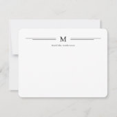 Eenvoudig Modern Monogram Naam Familie Formeel Notitiekaartje (Voorkant)