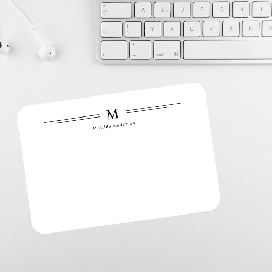 Eenvoudig Modern Monogram Naam Familie Formeel Notitiekaartje