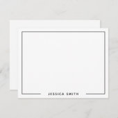 Eenvoudig Modern Monogram Naam Rand Notitiekaartje (Voorkant / Achterkant)
