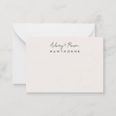 Eenvoudig Modern Monogram Paar Rustieke Huwelijk Notitiekaartje (Voorkant)