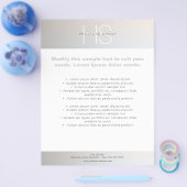 Eenvoudig modern Monogram Professional Grey Silver Flyer (Enkel)