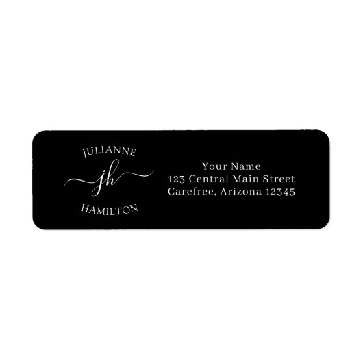 Eenvoudig Modern Monogram Retouradres Etiket (Voorkant)