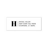 Eenvoudig Modern Monogram Retouradres Rubberstempel (Afrduk)