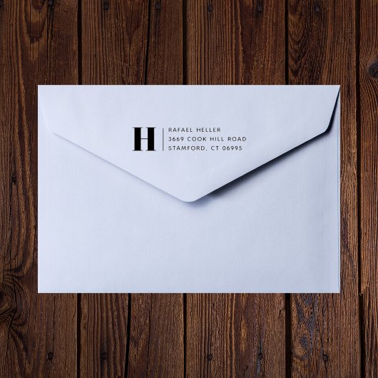 Eenvoudig modern Monogram Return-adres Rubberstempel