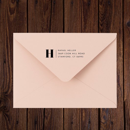 Eenvoudig modern Monogram Return-adres Rubberstempel