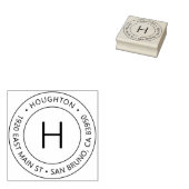 Eenvoudig modern Monogram Return-adres Rubberstempel (Gestempeld)