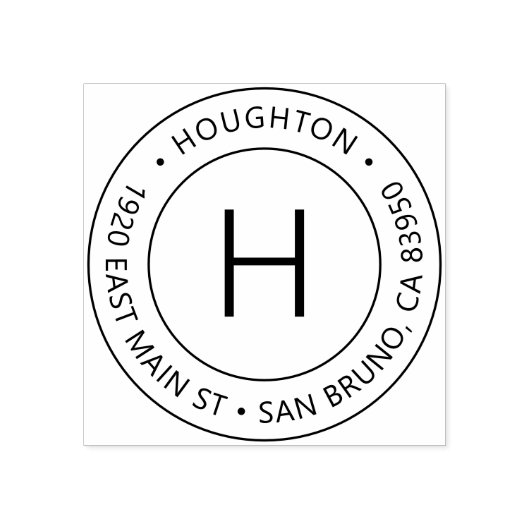Eenvoudig modern Monogram Return-adres Rubberstempel (Afrduk)