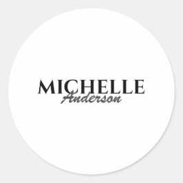 Eenvoudig modern Monogram Ronde Sticker