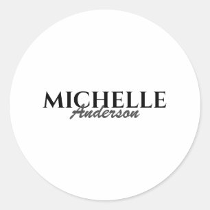 Eenvoudig modern Monogram Ronde Sticker