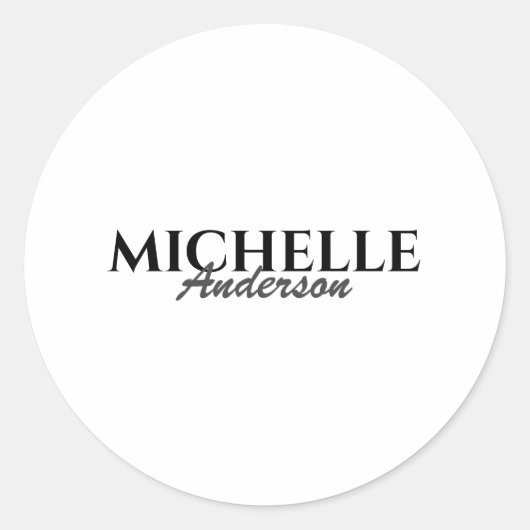 Eenvoudig modern Monogram Ronde Sticker (Voorkant)