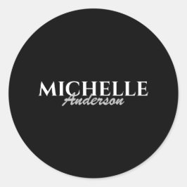 Eenvoudig modern Monogram Ronde Sticker