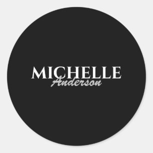 Eenvoudig modern Monogram Ronde Sticker